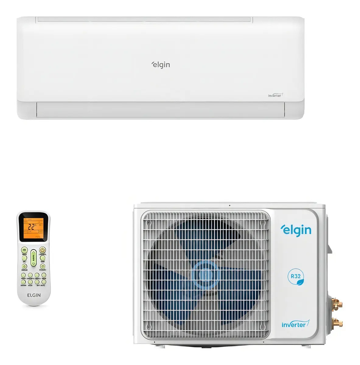 Ficha técnica Elgin Eco Inverter II WiFi 18K R32 QF, unidade externa, cor branca